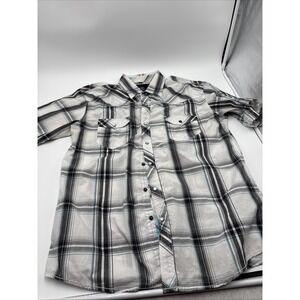 Micros Home‎ Grown In Los Angeles Mens Button Down Shirt Multicolor Plaid Skater